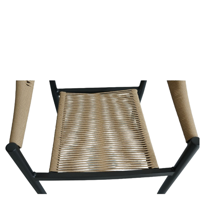 Πολυθρόνα Κήπου MALINDI Μαύρο/Φυσικό Αλουμίνιο/Rattan 56x56x78cm
