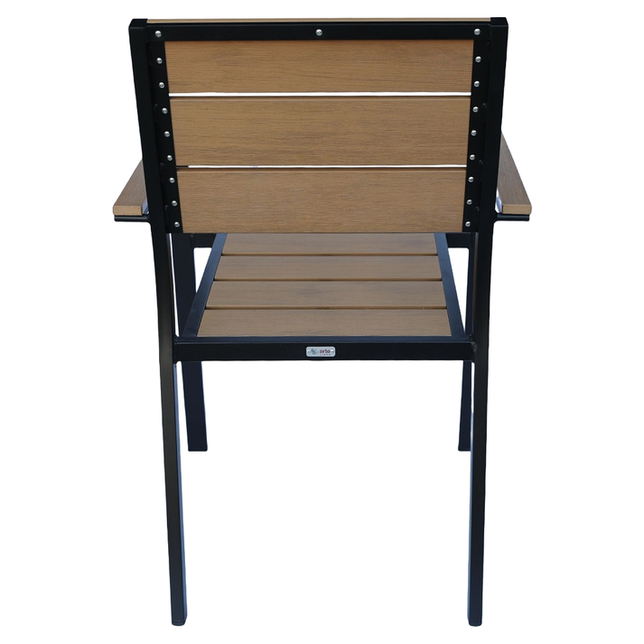 Πολυθρόνα Κήπου TOBAGO Μαύρο/Καρυδί Αλουμίνιο/Ξύλο 55x55x86cm