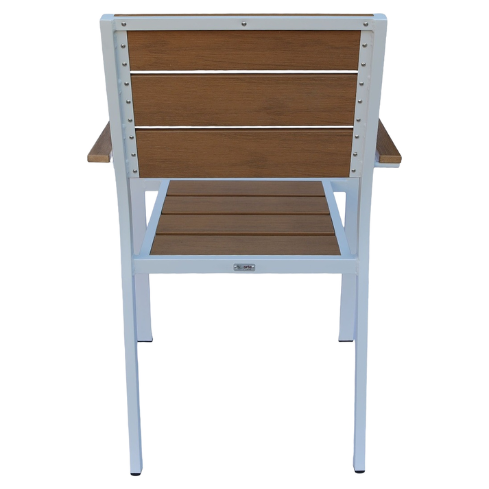 Πολυθρόνα Κήπου TOBAGO Λευκό/Καρυδί Αλουμίνιο/Ξύλο 55x55x86cm