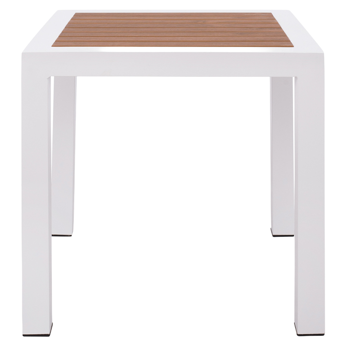 Τραπέζι Κήπου LOMBOK Λευκό/Καρυδί Αλουμίνιο/Polywood 45x45x45.5cm