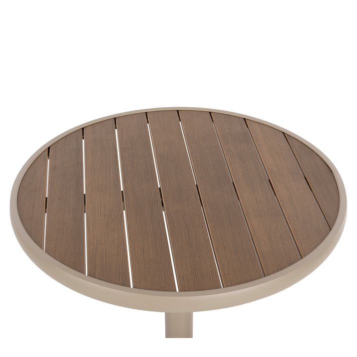 Τραπέζι Κήπου RAROTONGA Μπεζ Αλουμίνιο/Polywood Φ60x70cm