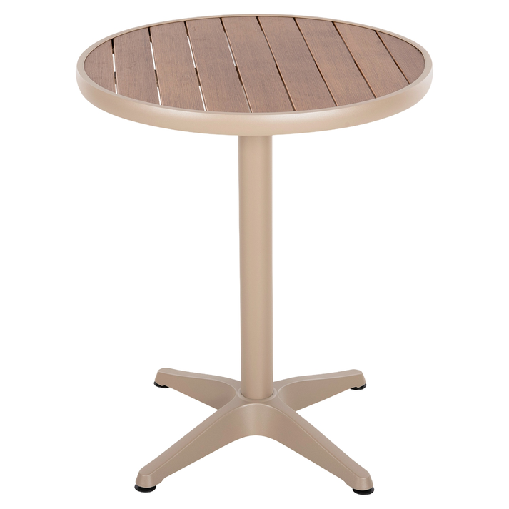 Τραπέζι Κήπου RAROTONGA Μπεζ Αλουμίνιο/Polywood Φ60x70cm