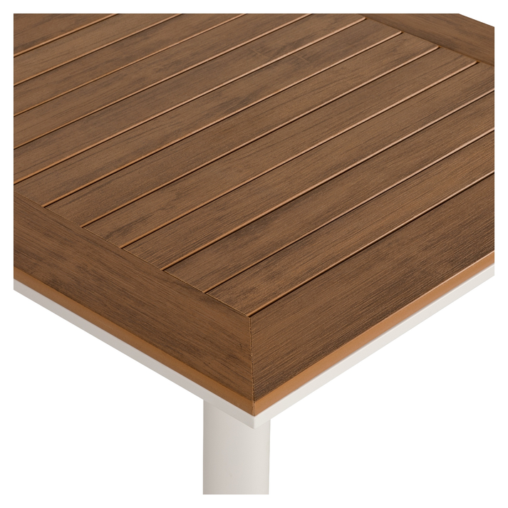 Τραπέζι Κήπου NAMIBIA Λευκό/Καρυδί Αλουμίνιο/Polywood 60x60x72cm