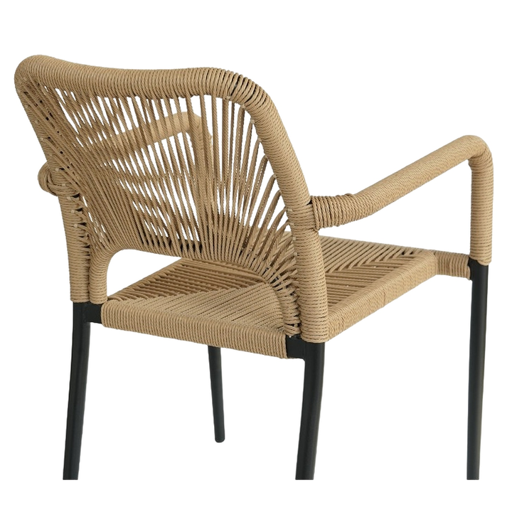 Πολυθρόνα Κήπου TINKISSO Μαύρο/Φυσικό Αλουμίνιο/Rattan 57x63x82cm