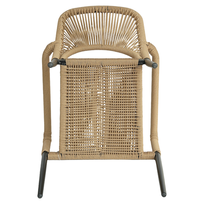 Πολυθρόνα Κήπου TINKISSO Μαύρο/Φυσικό Αλουμίνιο/Rattan 57x63x82cm