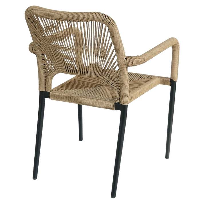 Πολυθρόνα Κήπου TINKISSO Μαύρο/Φυσικό Αλουμίνιο/Rattan 57x63x82cm