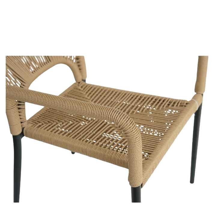 Πολυθρόνα Κήπου TINKISSO Μαύρο/Φυσικό Αλουμίνιο/Rattan 57x63x82cm