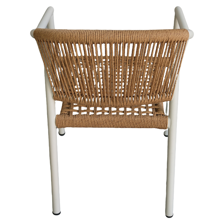 Πολυθρόνα Κήπου KINOSSA Λευκό/Φυσικό RATTAN Αλουμίνιο/Rattan 54x59x76cm