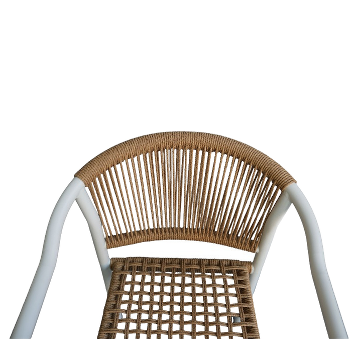 Πολυθρόνα Κήπου KINOSSA Λευκό/Φυσικό RATTAN Αλουμίνιο/Rattan 54x59x76cm