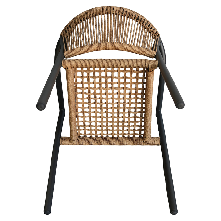 Πολυθρόνα Κήπου KINOSSA Ανθρακί/Φυσικό RATTAN Αλουμίνιο/Rattan 54x59x76cm