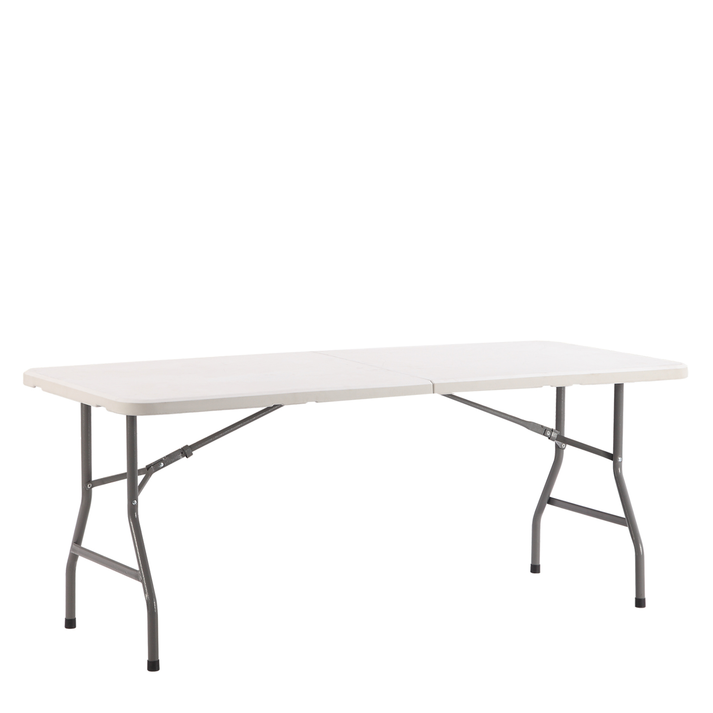 Τραπέζι Catering LIME Πτυσσόμενο (Βαλίτσα) Λευκό/Γκρι HDPE/Μέταλλο 180x75x74cm