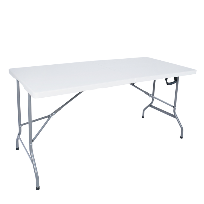 Τραπέζι Catering LIME Πτυσσόμενο (Βαλίτσα) Λευκό/Γκρι HDPE/Μέταλλο 150x70x74cm