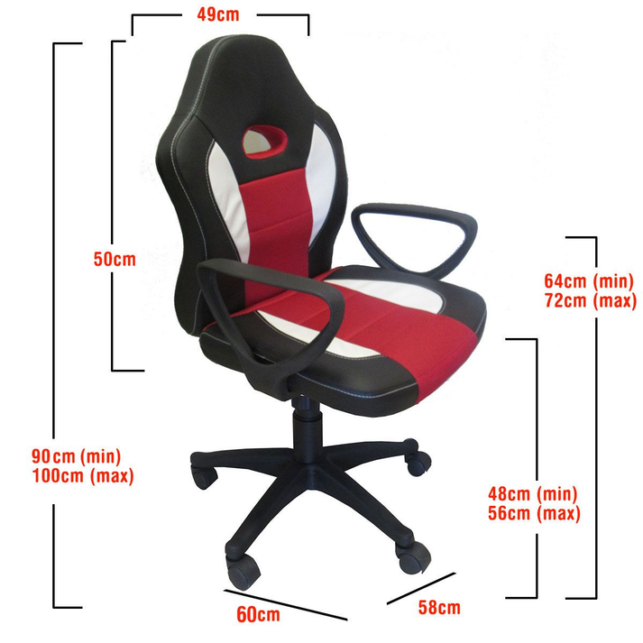 Καρέκλα Γραφείου NEWSKILL Μαύρο/Κόκκινο 58x60x90-100cm