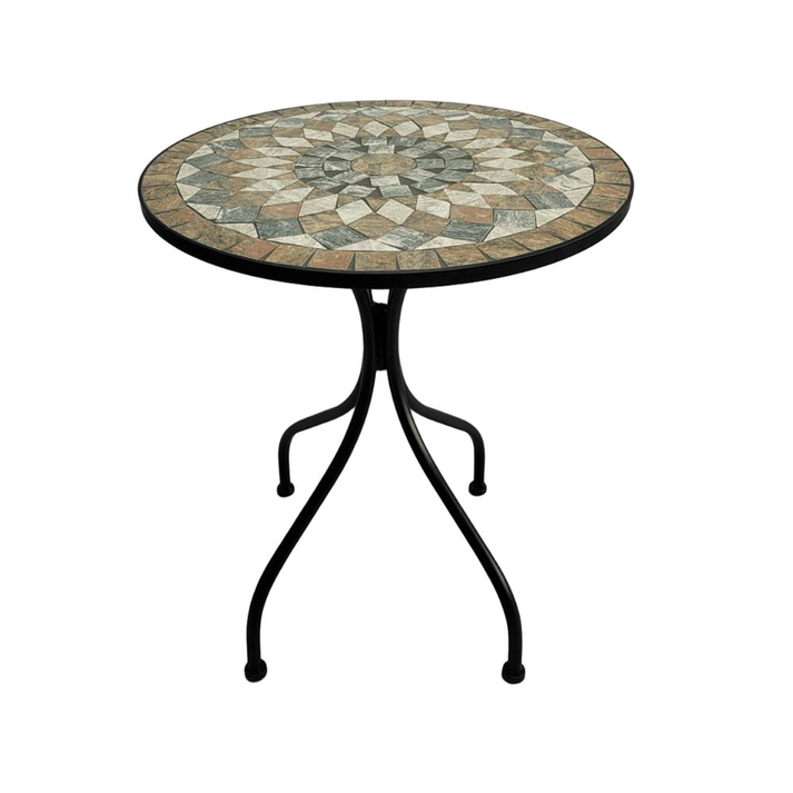 GAVE ΤΡΑΠΕΖΙ ΜΩΣΑΙΚΟ POLYSTONE ΣΤΡΟΓΓΥΛΟ Φ60x75cm