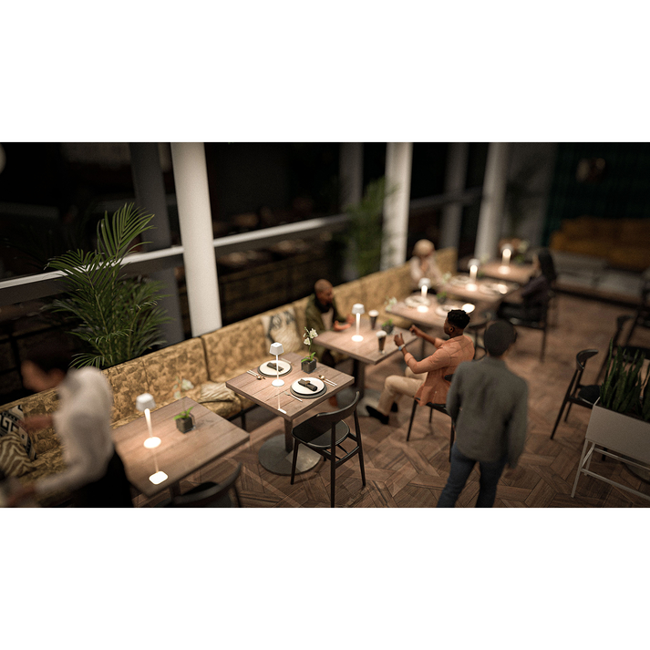 Επιτραπέζιο Φωτιστικό LED Φορητό GEORGINA Λευκό Αλουμίνιο 11x11x37.7cm