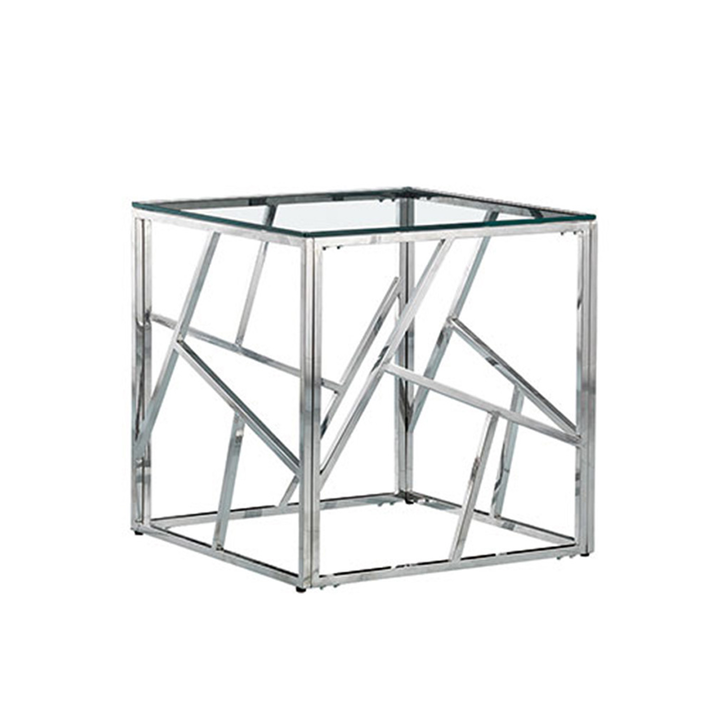 BONSAI COFFEE TABLE ΑΣΗΜΙ ΔΙΑΦΑΝΟ 55x55x55