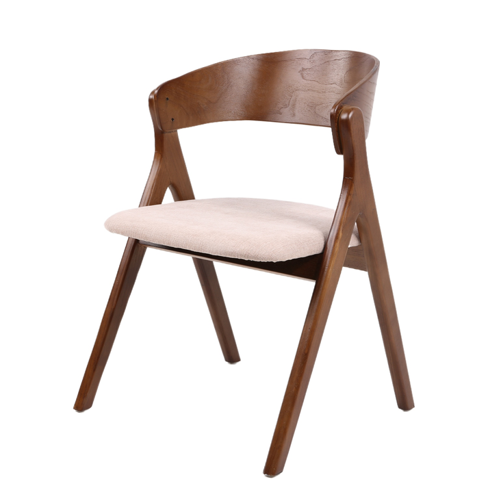 Καρέκλα Τραπεζαρίας LAODICE Καφέ/Καρυδί Ξύλο/Ύφασμα 52.5x56x83cm