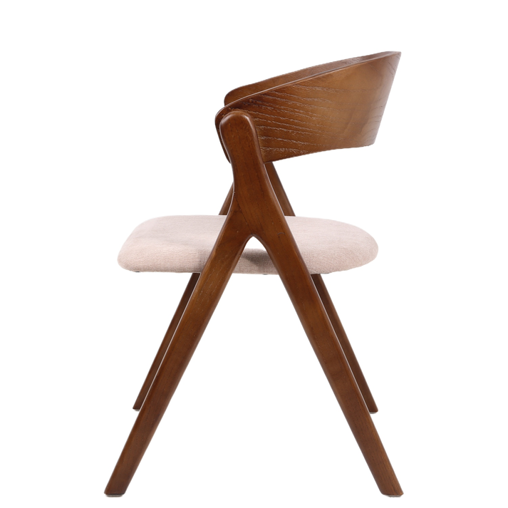 Καρέκλα Τραπεζαρίας LAODICE Καφέ/Καρυδί Ξύλο/Ύφασμα 52.5x56x83cm