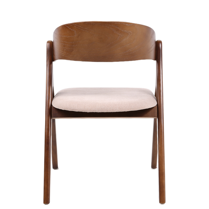Καρέκλα Τραπεζαρίας LAODICE Καφέ/Καρυδί Ξύλο/Ύφασμα 52.5x56x83cm