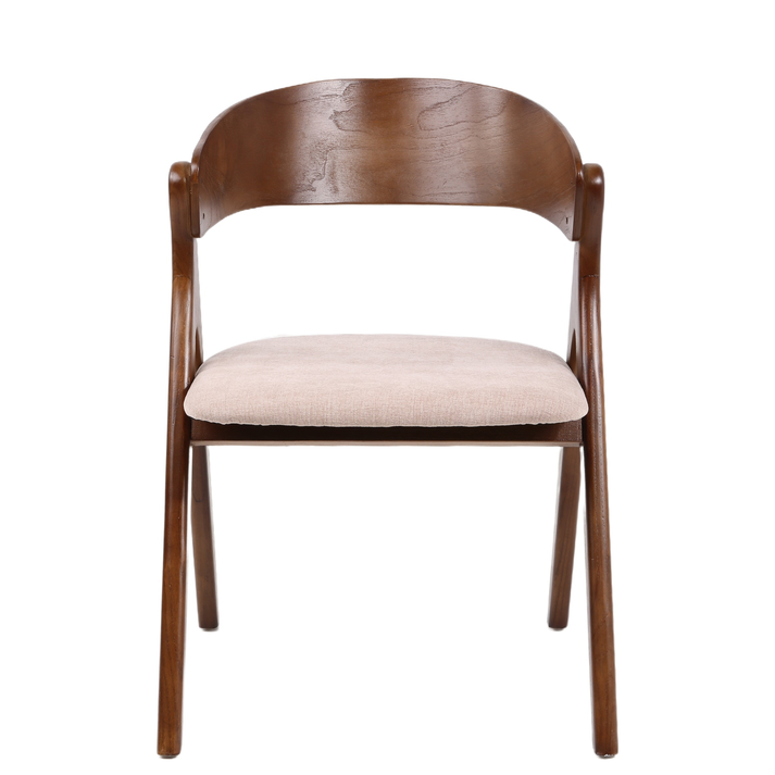 Καρέκλα Τραπεζαρίας LAODICE Καφέ/Καρυδί Ξύλο/Ύφασμα 52.5x56x83cm