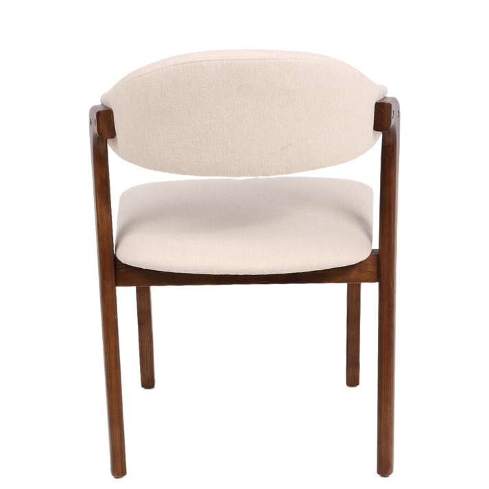 Καρέκλα Τραπεζαρίας ISMENE Μπεζ/Καρυδί Ξύλο/Ύφασμα 52.5x56x83cm