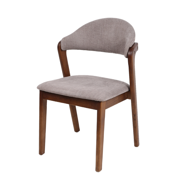 Καρέκλα Τραπεζαρίας ISMENE Γκρι/Καρυδί Ξύλο/Ύφασμα 52.5x56x83cm
