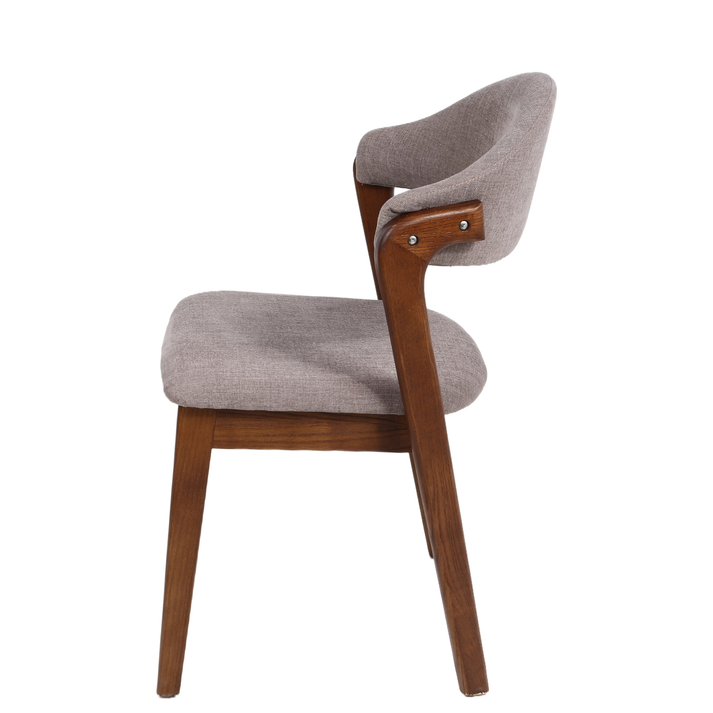 Καρέκλα Τραπεζαρίας ISMENE Γκρι/Καρυδί Ξύλο/Ύφασμα 52.5x56x83cm