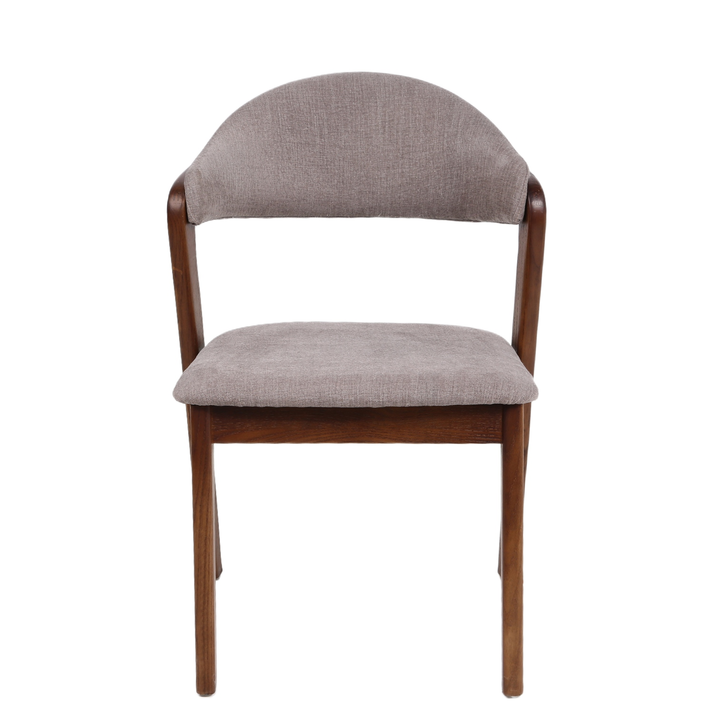 Καρέκλα Τραπεζαρίας ISMENE Γκρι/Καρυδί Ξύλο/Ύφασμα 52.5x56x83cm