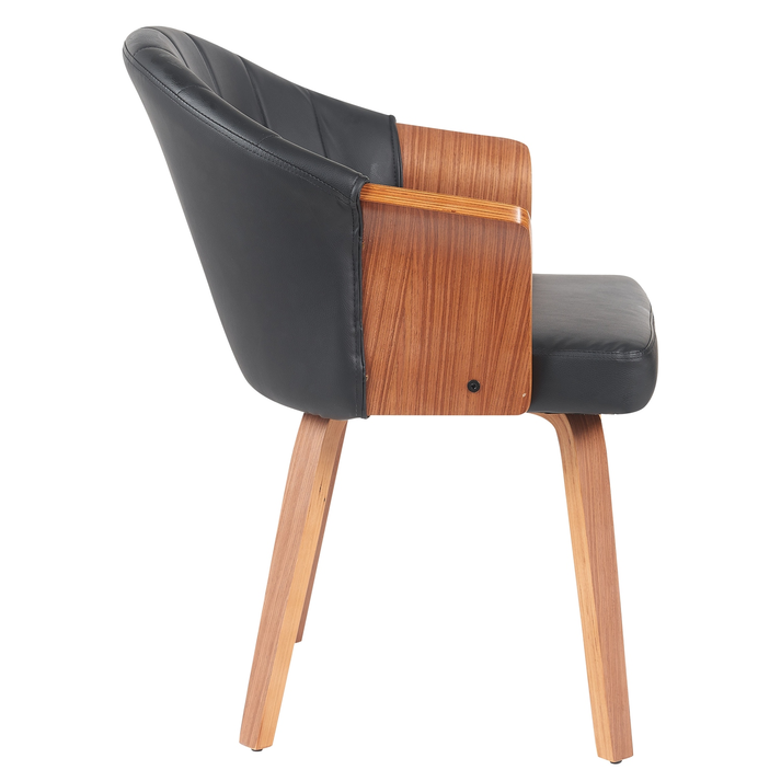 Καρέκλα Τραπεζαρίας CASSIAN Μαύρο/Καφέ Ξύλο/PU 55x58x78cm