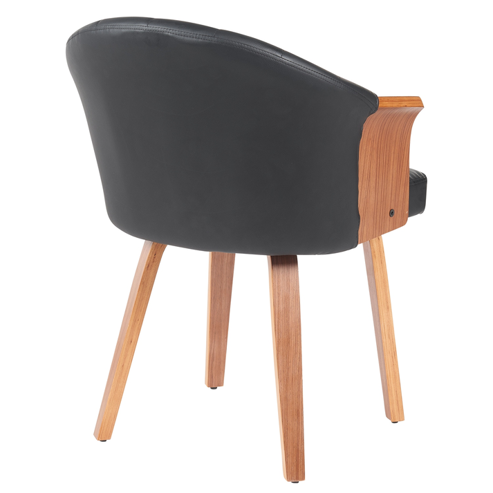 Καρέκλα Τραπεζαρίας CASSIAN Μαύρο/Καφέ Ξύλο/PU 55x58x78cm