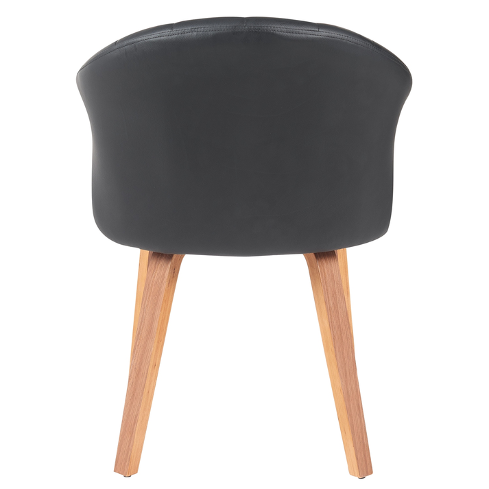 Καρέκλα Τραπεζαρίας CASSIAN Μαύρο/Καφέ Ξύλο/PU 55x58x78cm