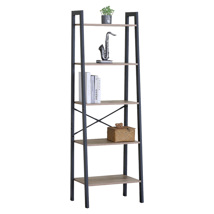 Ραφιέρα TARNOX Με 5 Ράφια Δρυς/Μαύρο MDF/Μέταλλο 56x37.8x172.2cm