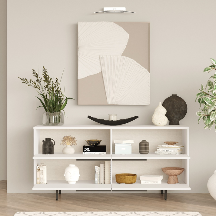 Κονσόλα CARTMEL Λευκό Μοριοσανίδα/Μέταλλο 44.5x160x74.3cm