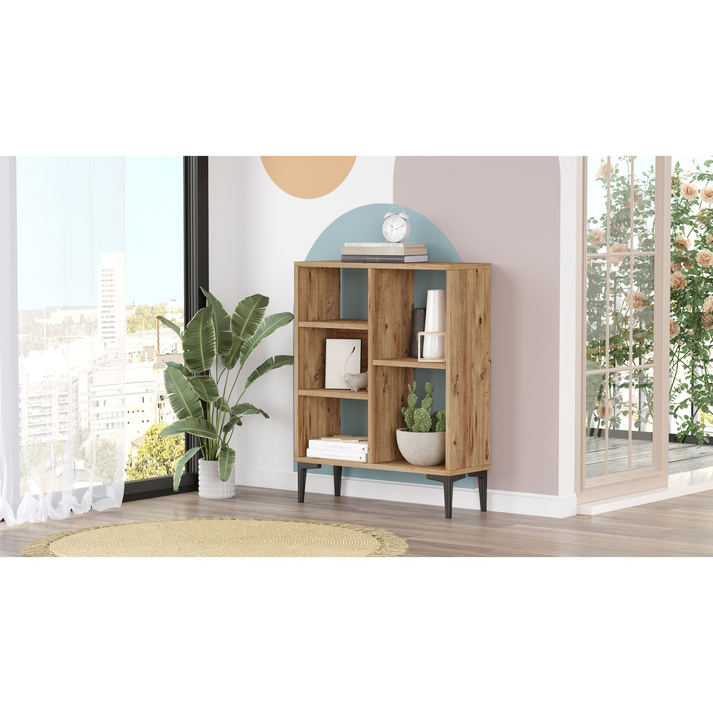 Βιβλιοθήκη BECKTON Πεύκο Μοριοσανίδα/Πλαστικό 69x25x87.6cm