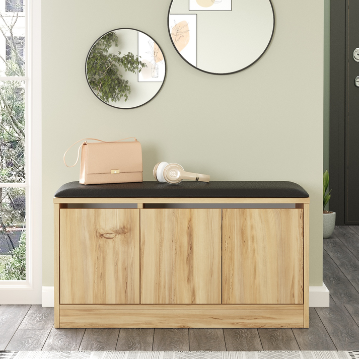 Έπιπλο Εισόδου CROFTON Φυσικό Μοριοσανίδα 89.6x35.5x45.8cm