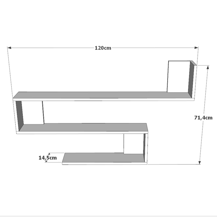 Ράφι Τοίχου EALING Πεύκο Μοριοσανίδα 120x14x71.4cm