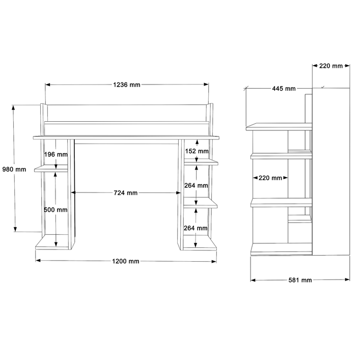 Γραφείο FIFE Φυσικό/Φυστικί Μοριοσανίδα/Μελαμίνη 124x58x98cm