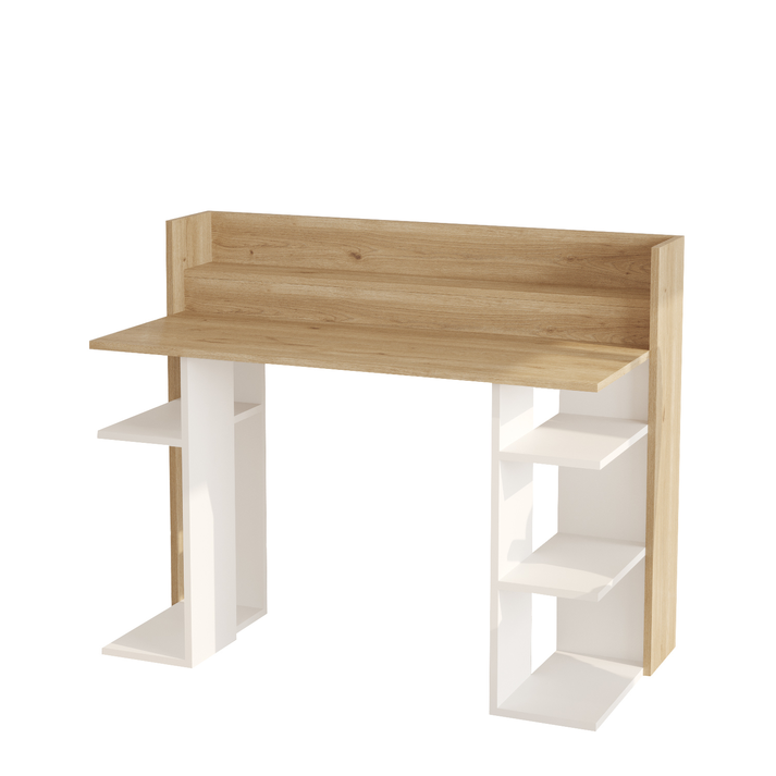 Γραφείο FIFE Φυσικό/Λευκό Μοριοσανίδα/Μελαμίνη 124x58x98cm