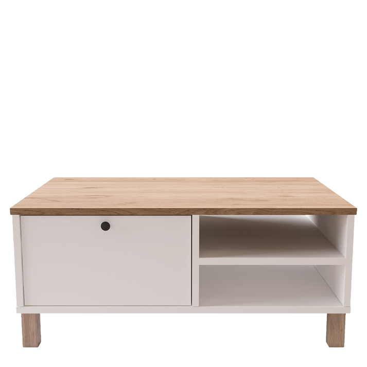MIDGARD Living Room Coffee Table White/Natural 90x60x38.6 cm