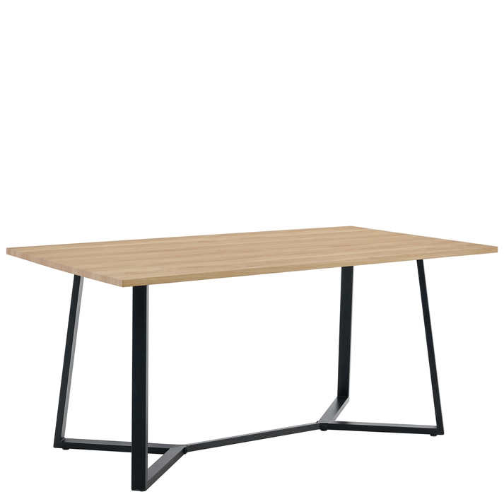 Τραπέζι Τραπεζαρίας DUNSMERE Sonoma/Μαύρο Μέταλλο/Μοριοσανίδα 160x90x75cm