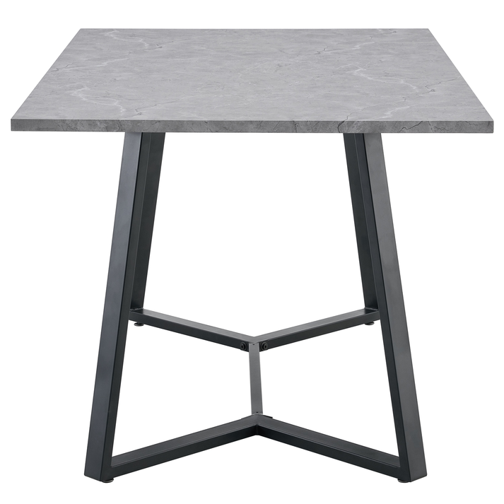 Τραπέζι Τραπεζαρίας DUNSMERE Γκρι Μάρμαρο/Μαύρο Μέταλλο/Μοριοσανίδα 160x90x75cm