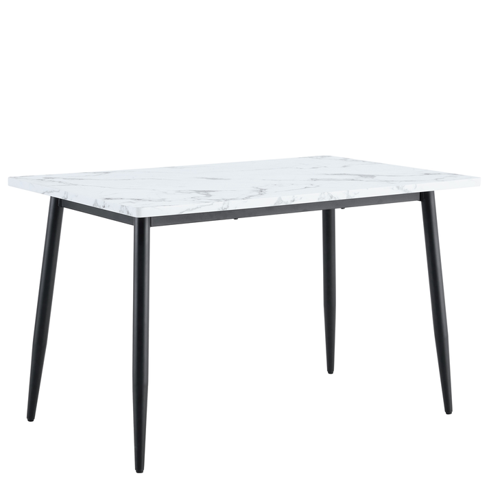 Τραπέζι Τραπεζαρίας IRWELL Λευκό Μάρμαρο/Μαύρο Μέταλλο/Μοριοσανίδα 120x80x75cm