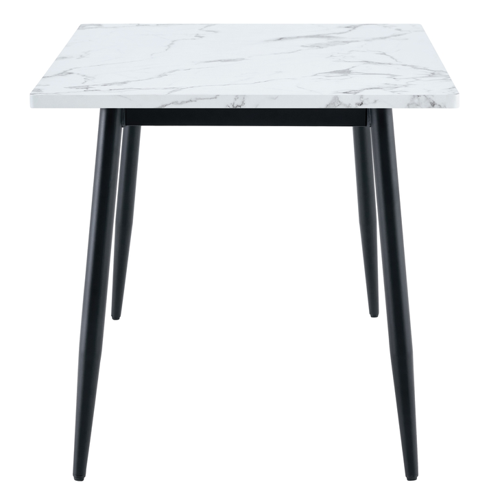 Τραπέζι Τραπεζαρίας IRWELL Λευκό Μάρμαρο/Μαύρο Μέταλλο/Μοριοσανίδα 120x80x75cm