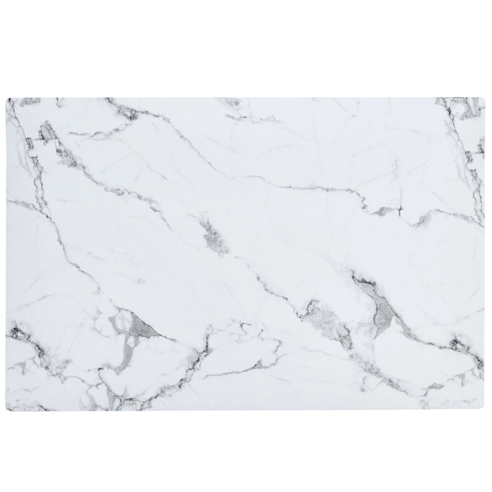 Τραπέζι Τραπεζαρίας IRWELL Λευκό Μάρμαρο/Μαύρο Μέταλλο/Μοριοσανίδα 120x80x75cm
