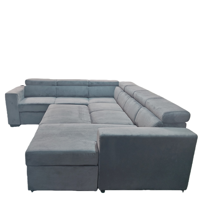 Καναπές Γωνιακός AVELON Γκρι Σκούρο Ύφασμα/Ξύλο 249x312x82cm