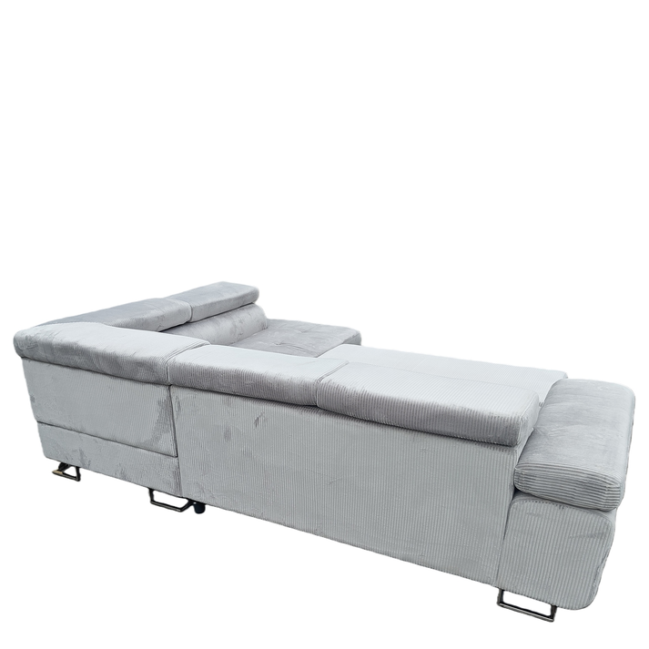 Καναπές Γωνιακός LUZANO Γκρι Ανοιχτό Ύφασμα/MDF 277x203x100cm