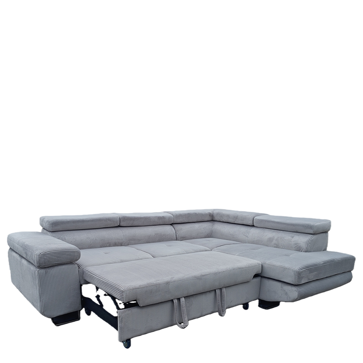 Καναπές Γωνιακός LUZANO Γκρι Ανοιχτό Ύφασμα/MDF 277x203x100cm