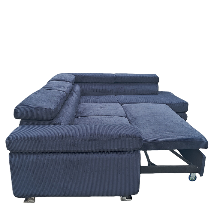 Καναπές Γωνιακός LUZANO Μαύρο Ύφασμα/MDF 277x203x100cm