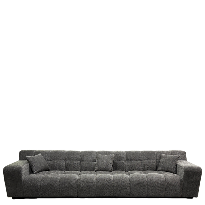 Καναπές Γωνιακός ORVELLA Γκρι Ύφασμα 363x194x80cm