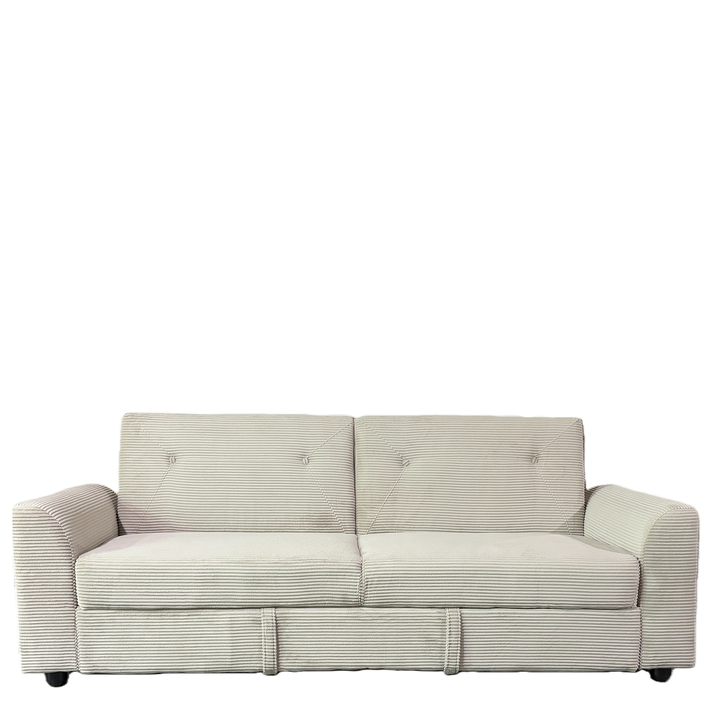 Καναπές Κρεβάτι VALMERO Μπεζ Ύφασμα/Ξύλο 216x85x85cm